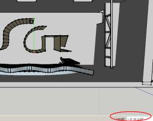 Fig.2 shows how, in plan view, how I used the measurement tool in SketchUp Make to take the required measurements.